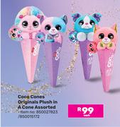 Coco Cones Originals Plush In A Cone Assorted-Each