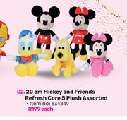 Disney 20cm Mickey & Friends Refresh Core 5 Plush Assorted-Each