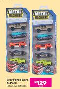 Zuru Metal Machines City Force Cars 5 Pack-Each
