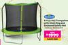 Bouceking 8 Ft (2.4m) Trampoline With Steel Ring & Enclosed Safety Net