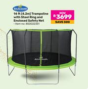 Bouceking 14 Ft (4.2m) Trampoline With Steel Ring & Enclosed Safety Net