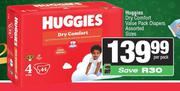 Huggies Dry Comfort Value Pack Diapers Assorted Sizes-Per Pack