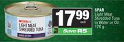Spar Light Meat Shredded Tuna In Water Or Oil-170g Each