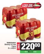 Buffelsfontein Brandy & Kola Cans-For 2 x 6 x 440ml
