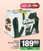 Savanna Premium Cider Dry Handies-12 x 330ml Per Pack