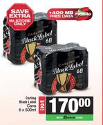 Carling Black Label Cans-For 2 x 6 x 500ml