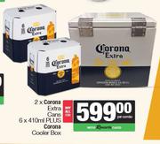 Corona Extra Cans 2 x 6 x 410ml Plus Corona Cooler Box-Per Combo