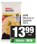Spar Macaroni Or Spaghetti-500g Each