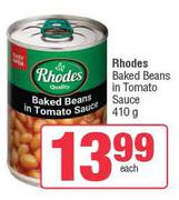 Rhodes Baked Beans In Tomato Sauce-410g