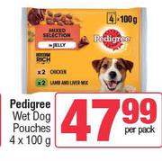 Pedigree Wet Dog Pouches-4 x 100g Per Pack