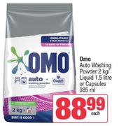 Omo Auto Washing Powder 2kg /Liquid 1.5Ltr Or Capsules 385ml-Each