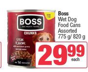 Boss Wet Dog Food Cans Assorted-775g/820g Each