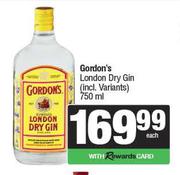 Gordon's London Dry Gin (Incl.Variants)-750ml Each