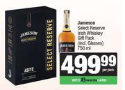 Jameson Select Reserve Irish Whisky Gift Pack (Incl.Glasses)-750ml Each