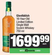Glenfiddich 16 Year Old Limited Edition Single Malt Scotch Whisky-750ml