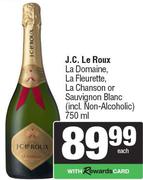 J.C. Le Roux La Domaine, La Fleurette, La Chanson Or Sauvignon Blanc(Incl. Non-Alcoholic)-750ml Each