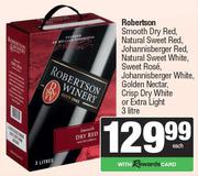 Robertson Smooth Dry / Natural Sweet Red, Johannisberger Red, Natural Sweet White, Sweet Rose-3L EA