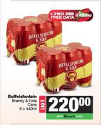 Buffelsfontein Brandy & Kola Cans-For 2 x 6 x 440ml