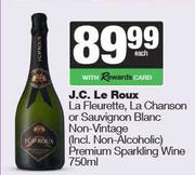 J.C.Le Roux La Fleurette,La Chanson Or Sauv Blanc Non Vintage Premium Sparkling Wine-750ml Each