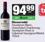 Diemersdal Sauv Blanc,Unwooded Chardonnay,Sauv Rose Or Cab Sauv/Merlot-750ml Each
