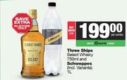 Three Ships Select Whisky 750ml & Schweppes 1L-Per Combo