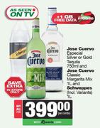 Jose Cuervo Especial Silver Or Gold Tequila 750ml & Jose Cuervo Classic Margarita Mix 1L