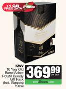 KWV 10 Year Old Barrel Select Potstill Brandy Gift Pack (Incl.Glasses)-750ml Per Pack