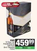 KWV 12 Year Old Potstill Brandy Gift Pack (Incl.Glasses)-750ml Per Pack
