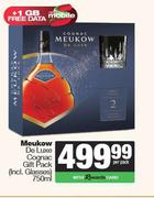 Meukow De Luxe Cognac Gift Pack (Incl.Glasses)-750ml Per Pack