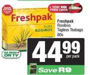 Freshpak Rooibos Tagless Teabags-80s Per Pack