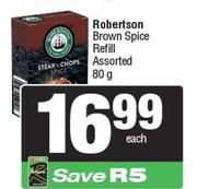 Robertson Brown Spice Refill Assorted-80g Each