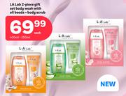 LA Lab 2-Piece Gift Set Body Wash With Oil Beads + Body Scrub 400ml + 250ml.