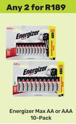 Energizer Max AA or AAA (10-Pack)-For Any 2