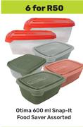Otima 600ml Snap-it Food Saver Assorted-For 6