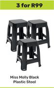 Miss Molly Black Plastic Stool-For 3
