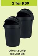 Optima 12Ltr Flip Top Dust Bin-For 2 