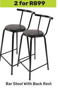 Bar Stool With Back Rest-For 2