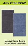 Always Home Gianna Bathsheets Assorted-For Any 2