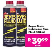 Jeyes Drain Unblocker Pine Fluid-500ml Each