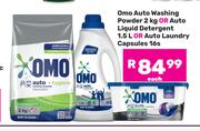 Omo Auto Washing Powder 2Kg Or Auto Liquid Detergent 1.5L Or Auto Laundry Capsules 16s-Each