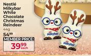 Nestle Milkybar White Chocolate Christmas Reindeer-44g Each