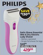 Philips Satin Shave Essential Wet & Dry Electric Lady Shaver