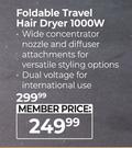 Wahl Foldable Travel Hair Dryer 1000W