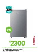 Mora 92Ltr Metallic Bar Fridge KBF631GR 20-529