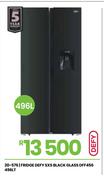 Defy 496Ltr SxS Black Glass Fridge DFF456 20-576