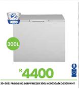 KIC 300Ltr WHT Deep Freezer/Fridge KC0030A/KCG305 20-263