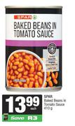 Spar Baked Beans In Tomato Sauce-410g