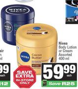 Nivea Body Lotion Or Cream Assorted-400ml Each