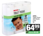 Spar Toilet Tissue 350 Sheets 2-Ply-9s Each