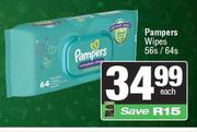 Pampers Wipes-56s/64s Each